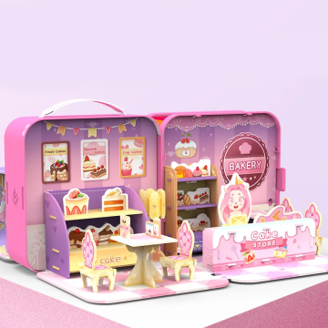 Interactive 3D Puzzle and Brain Teaser Book for Early Childhood Education: Princess Dessert Shop Stereoscopic Jigsaw