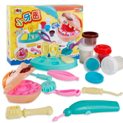 Doctor Toy Pretend Play House Toy Little Dentist Plasticine Plasticine Extraction Clay Mold Tool Set Early Education Kid Toy