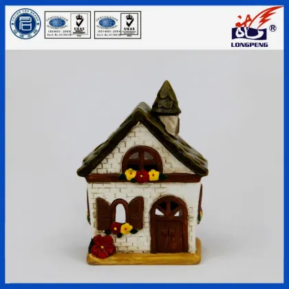 Christmas House ceramic candle holder traditional village tea light