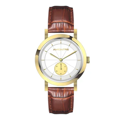 Men`s Ultrathin Swiss Quartz Watch Genuine Leather