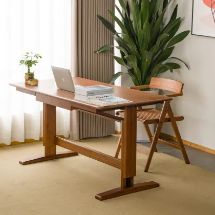 Height-adjustable Bamboo Study Table