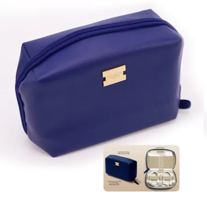 Leather Tech Accessories Organizer Pouch - Custom LOGO Tech Kit Carrying Bag