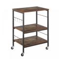 3-Tier Kitchen Island Utility Storage Cart with Hooks