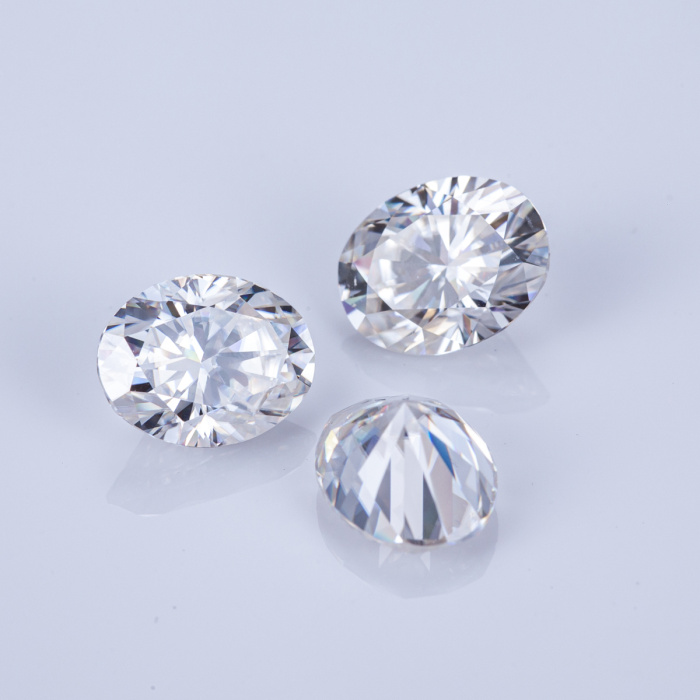 6x8 มม. DEF ลูกศรรูปไข่ตัดอัญมณี Moissanite สีขาว