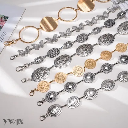 Trendy Women's Belt Featuring Decorative Metal Chains