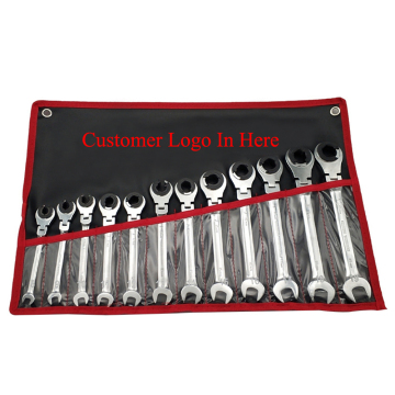 YUHANG Metric Flex Open Head Tubing Combination Ratcheting Wrench 8-32mm