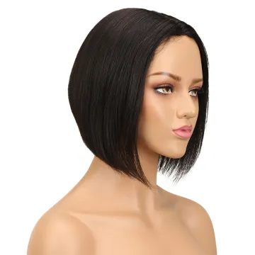 REBECCA Wholesale Pixie Cut Lace Part Wig Cheap Short Bob Lace Front Wigs Natural Brazilian Remy Human Hair Wigs For black Women