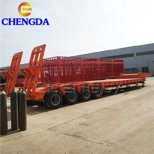 4 Lines 8 Axles Lowbed Semi Trailer