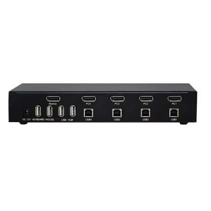 4K@60Hz 4 Port DisplayPort KVM Switcher with USB 2.0 Hub