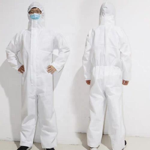 Disposable White Coverall Isolation Gown Waterproof Gown PE