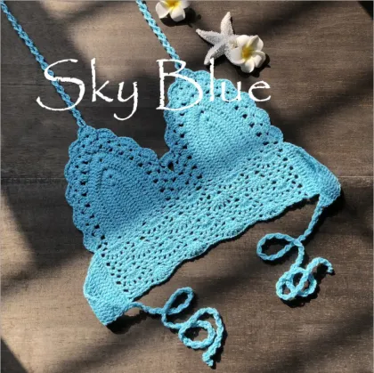 New handmade crochet Hand hook knit bikini wrap chest lady sexy versatile spa split swimsuit wholesale
