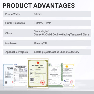 High Efficiency Modern Double Tempered Glass Casement Window