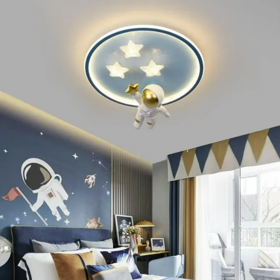 Modern Cartoon Astronaut Ceiling Light: Illuminate Kids' Bedrooms with LED Lamp Magic