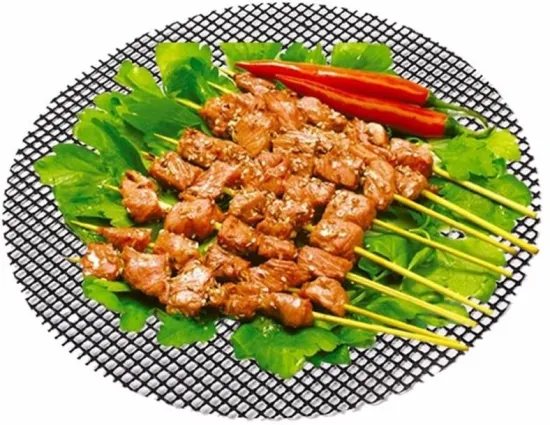 Round BBQ Non-Stick Heat Resistant Mesh Grill Mat Barbecue Cooking Cuisine Baking Pad