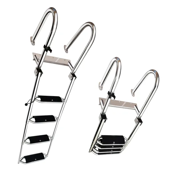 Hot Sale Telescoping Stainless Steel Polished Boat Boarding Diving Tube Folding Ladder