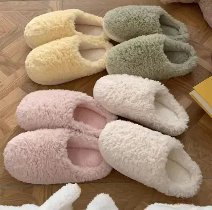 Plush slippers for home comfort