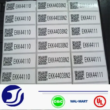 Multi color permanent adhesive qr code label