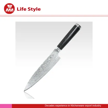 WMM kitchenware damascus chef knife with Pakka wood alternative micarta handle