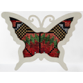Imán de nevera hecho a mano bordado con mariposas de estilo étnico