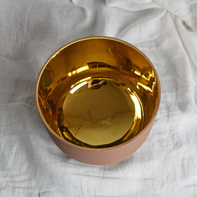 Pure Gold Frosted Crystal Singing Bowl