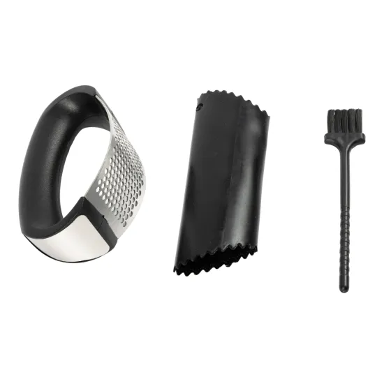 Professional Garlic Handling Kit: Comprehensive Set Including Garlic Press, Crusher, and Peeler for Premium Mashing and Peeling