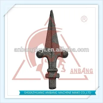 wrought iron spearhead, forged iron spear