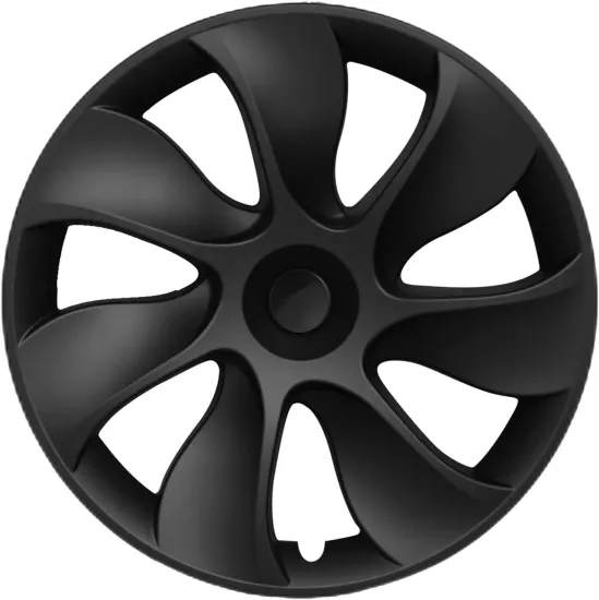 19 Inch Wheel Covers Hubcaps Fit for Tesla Model Y 2019-2023 - Cyclone Style Matte Black Rim Protector