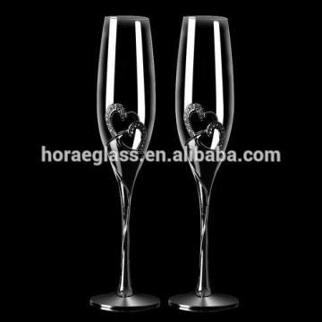 champagne glass set with double heart shape cups 200ML