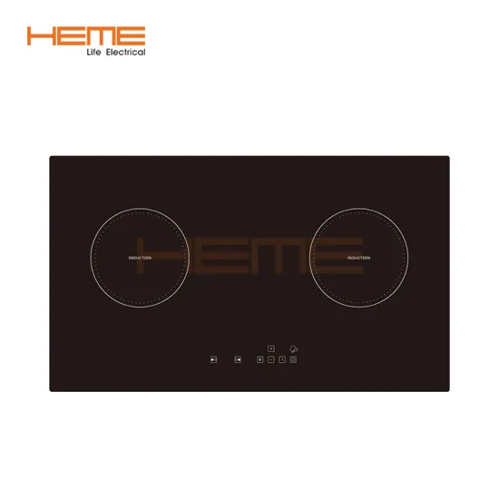 Black Panel Touch Control 70cm Double Burner Induction Hob for Kitchen