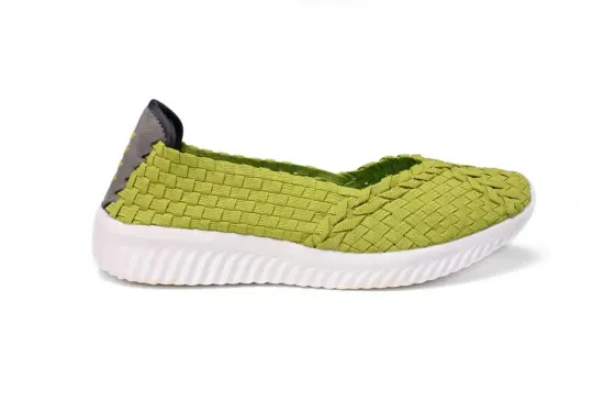 Green High-quality Nylon Elastic Woven Pumps