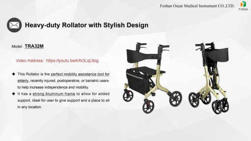 Rollator with widened seat