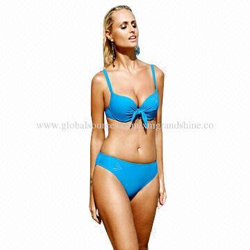 String Bikini, Made of 82% Nylon and 18% Spandex quality UV-protective fabric