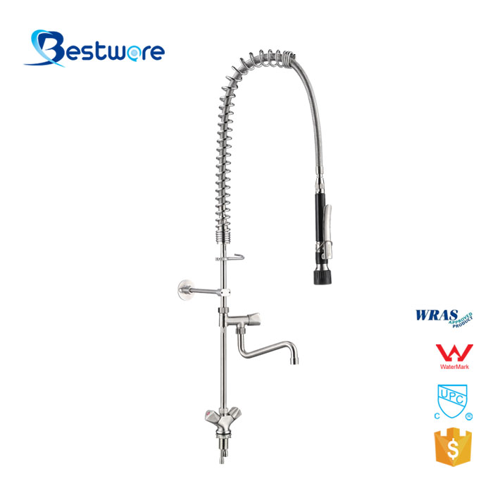 Commercial Stainless Steel Faucet With Pot Filler Spray