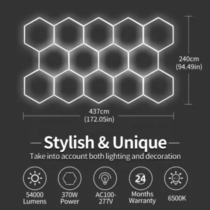 Hexagonal Honeycomb LED Garage Ceiling Lights