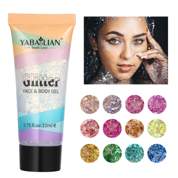 YABAOLIAN 12-Color Glitter Gel Eyeshadow Lip Star Glitter Face Paint