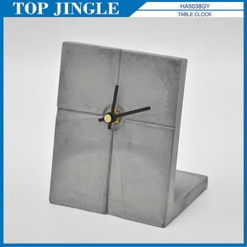 Cute Gray Color Concrete Table Standing Clock