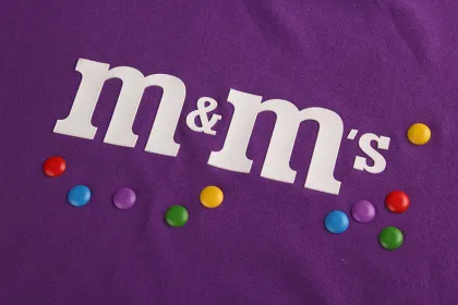 Custom made cotton M&Ms promotional t shirt