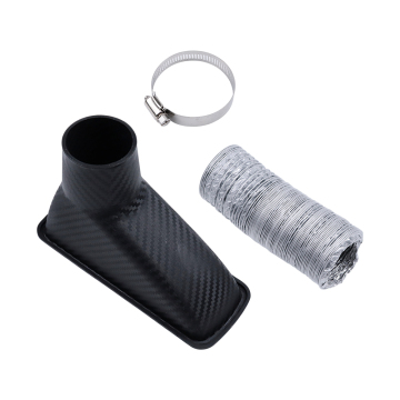 Universal 58mm Carbon Fiber Car Front Bumper Turbo Air Intake Pipe Kit