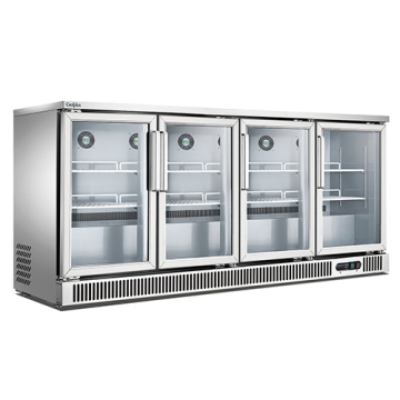 Stainless Steel Sliver Horizontal Bottle Cooler Glass Chiller Back Bar Refrigerator