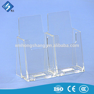 Reasonable Price Counter Top Clear Crystal Double Pocket Business Card Holder
