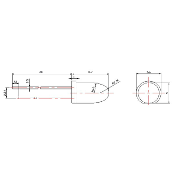 5mm 940nm IR LED 5-Degree Narrow Beam 0.3W