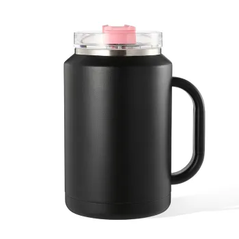 Large 50Oz 304 Stainless Steel Tumbler with Handle - Double Wall Vacuum Insulated for Camping and Hiking