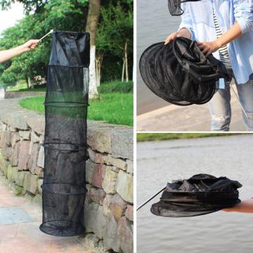 Black Five Layers Fishing Nets Freshwater Portable Folding Travel Fishing Net