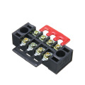 600V 15A 4P Double Row Wire Barrier Terminal Block With 2 Connector Strips 4 Positions For Electronic Circuit