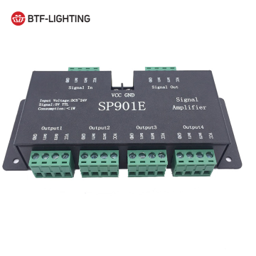 DC5V -24V SPI LED Amplifier لـ WS2811 WS2812B SK9822 - SP901E