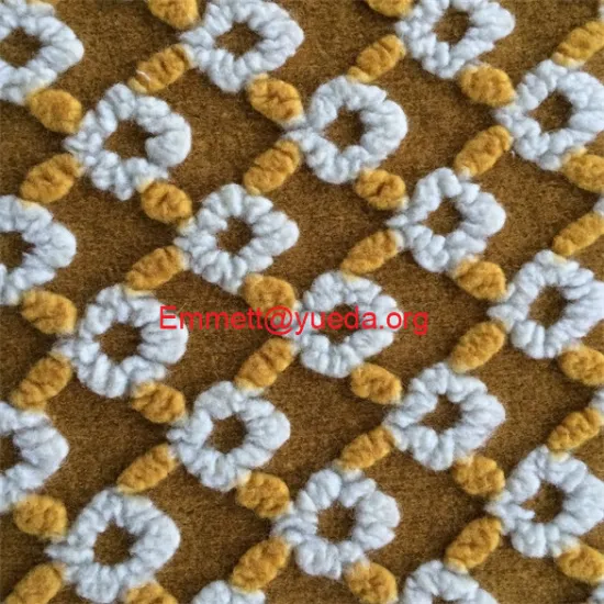 gold yellow white flowers floral jcquard pattern woolen knit fabric
