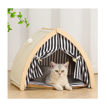 Summer Breathable Pet Cat Tent Bed with Scratching Board