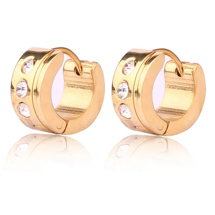 China design fancy Hoop earring14 karat gold plated diamond earrings
