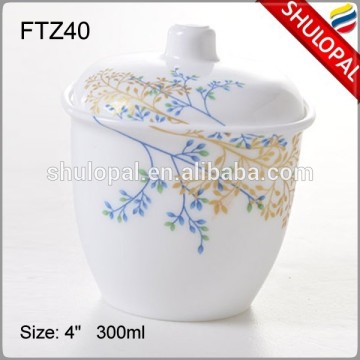 Tempered Opal Glass Table Opal Glass Square 300 ML Sugar Pot