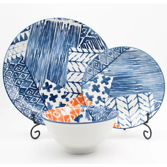 Hot Selling Pad Printing Ceramic Stoneware Dinnerware Sets